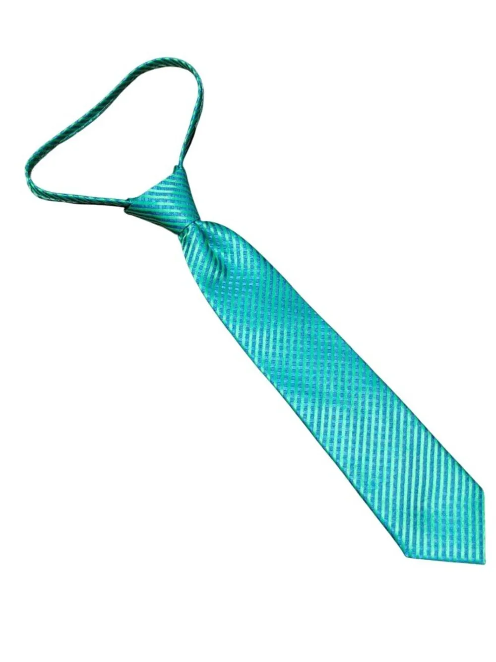 Johnson Brothers Kids Zipper Necktie Blue Green Stripe Pre Tied Adjustable